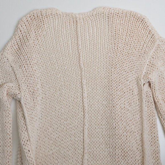 Free People Simply Sienna Cardigan Ivory Open Front Sweater Large - Picture 9 of 13